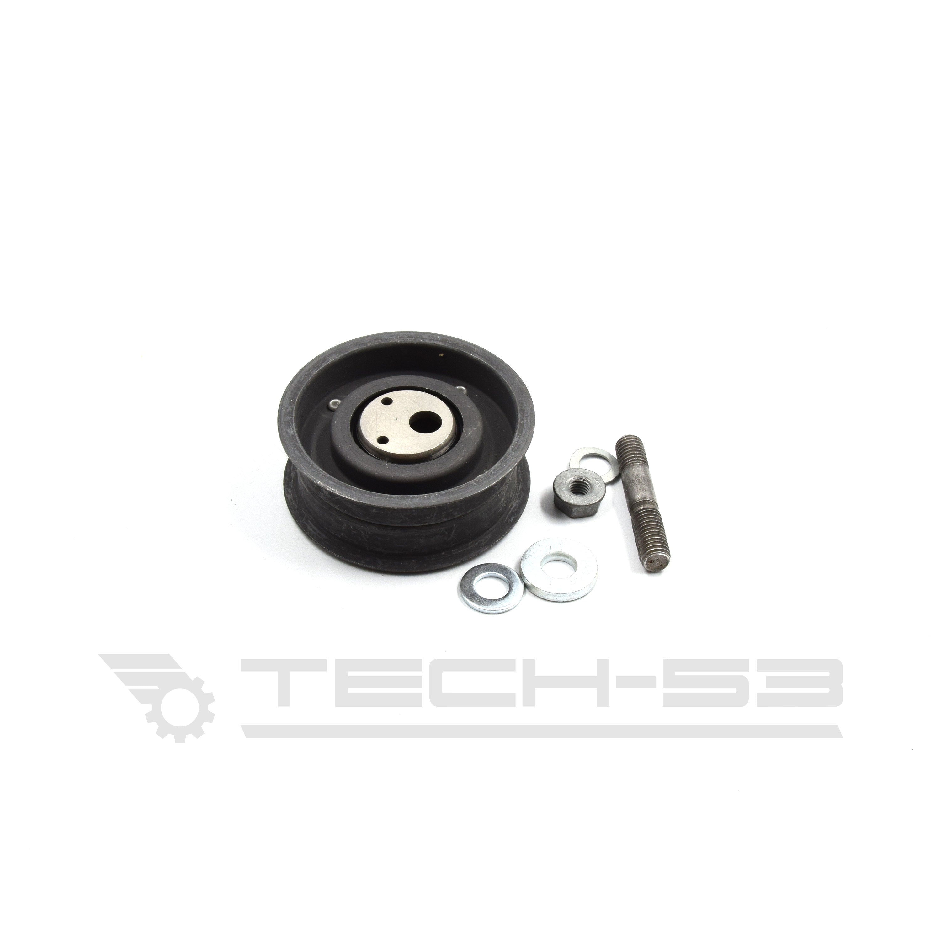 Pulley for manual belt tensioner with hardware