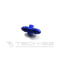 Blue aluminum -3 flare union fitting