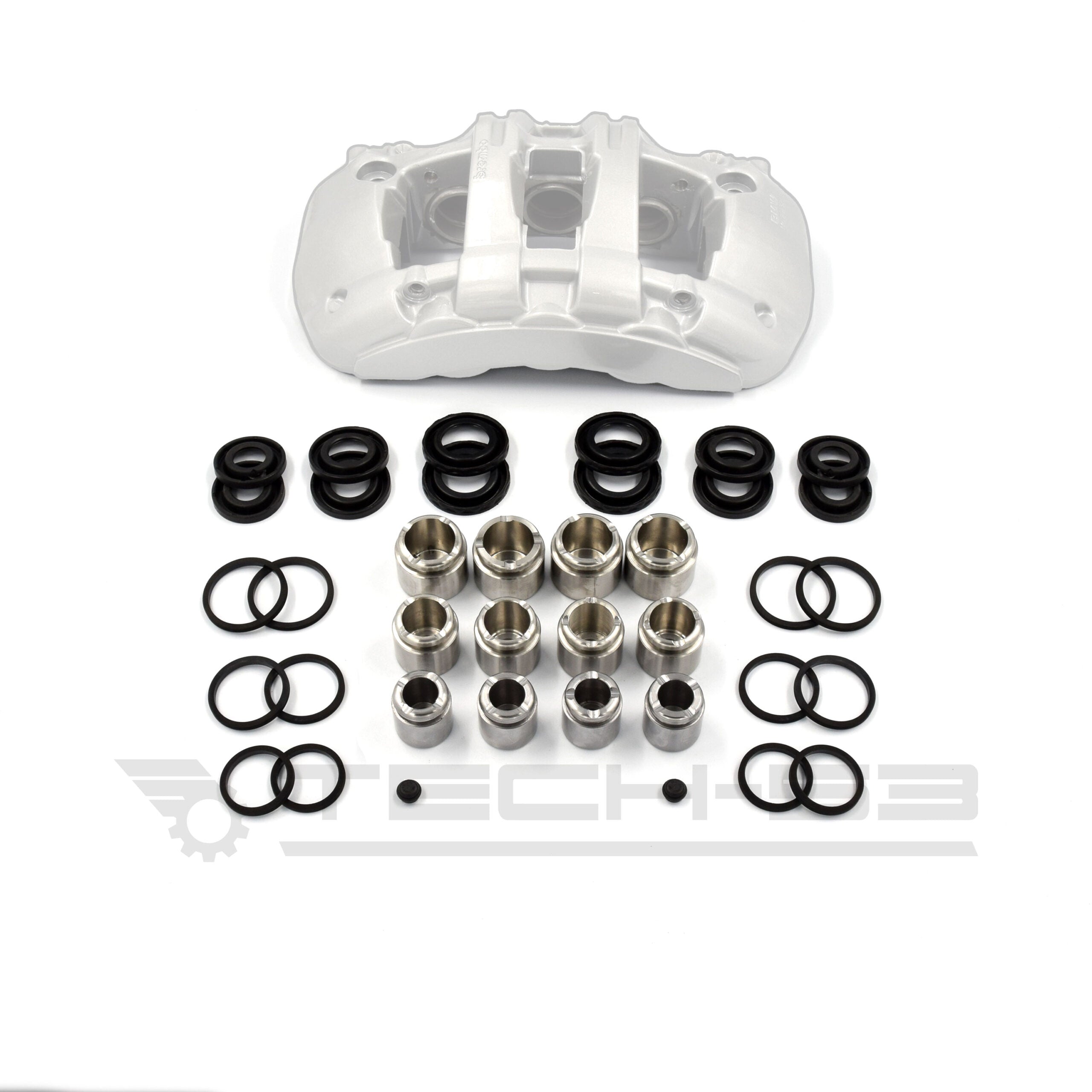 Upgrade kit for BMW E82 / 135i Brembo caliper piston kit with caliper in background