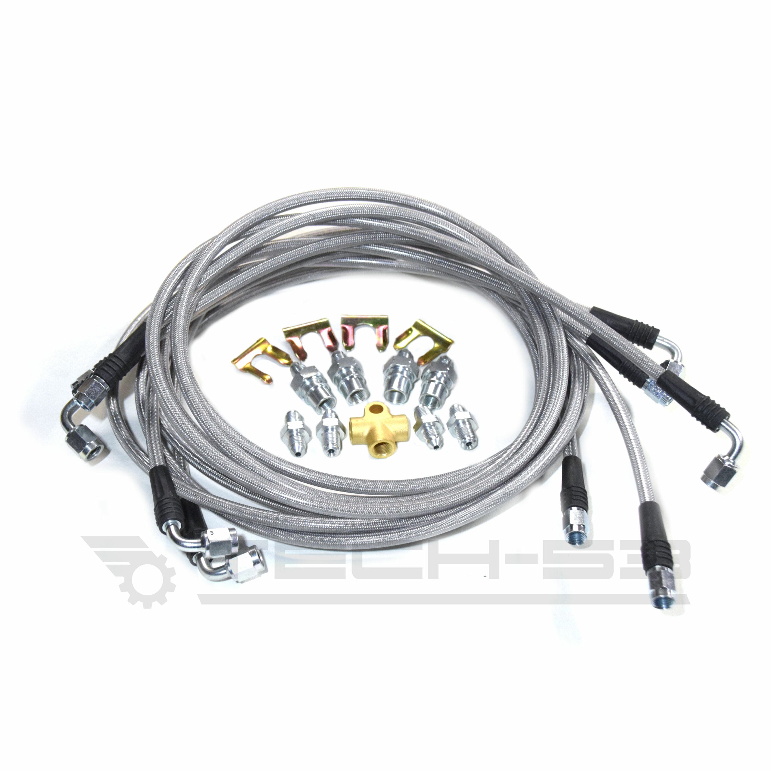 Hardline to braided stainless steel brake line conversion V1 kit with hardware for BMW E36