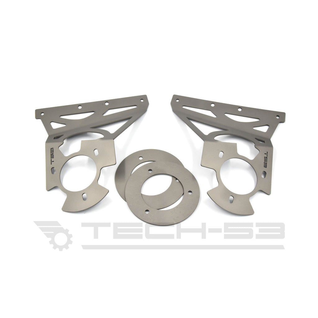 Full Tech53 bolt-on strut tower reinforcement plates kit for BMW E46