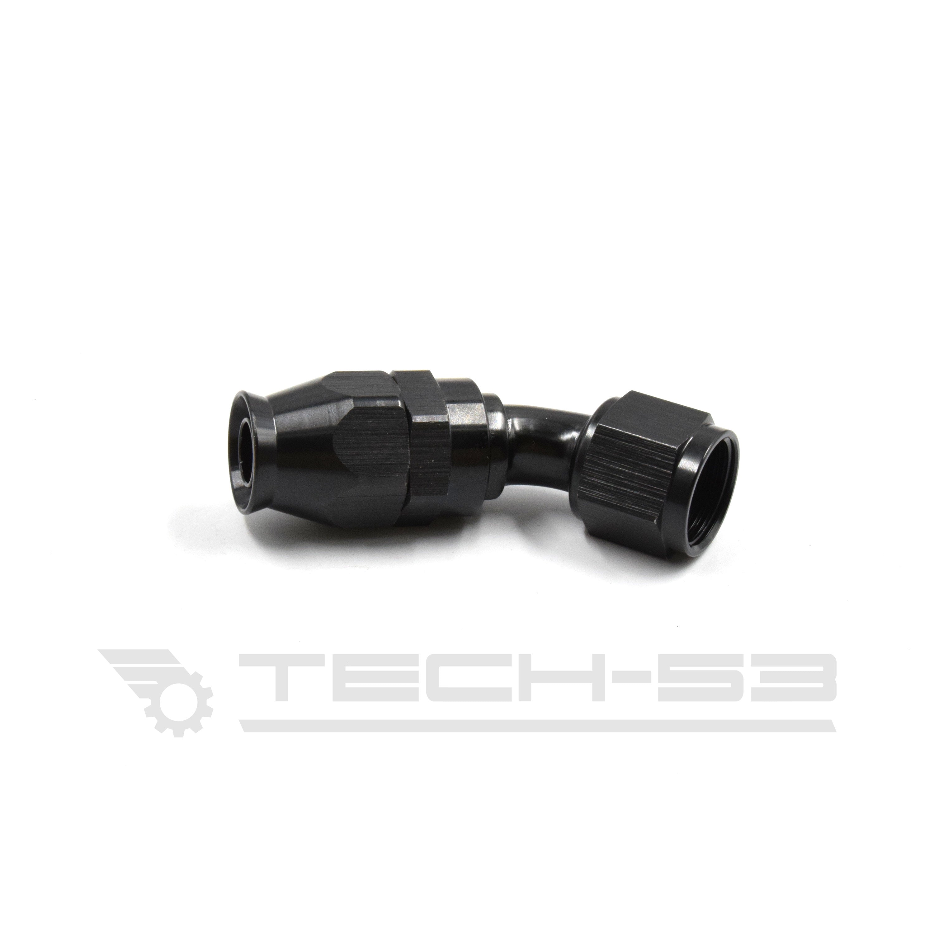 #10 45 degree black hose end