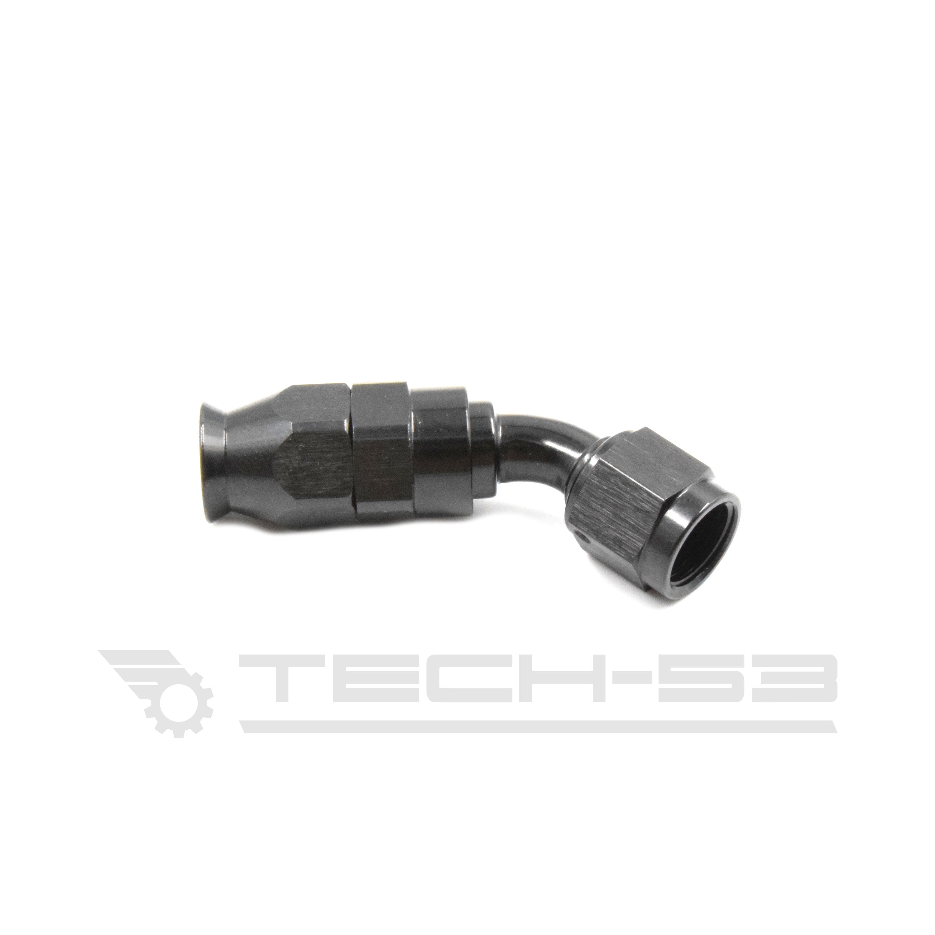 #6 45 degree black hose end