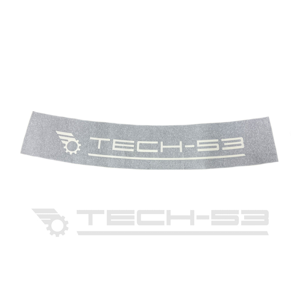 Curved Tech53 black windshield banner