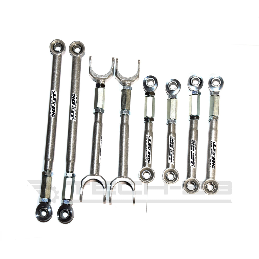 Adjustable Just Engineering arm kit with camber arm, toe arm, trailing arm and upper control arm BMW E82/E87/E90/E92