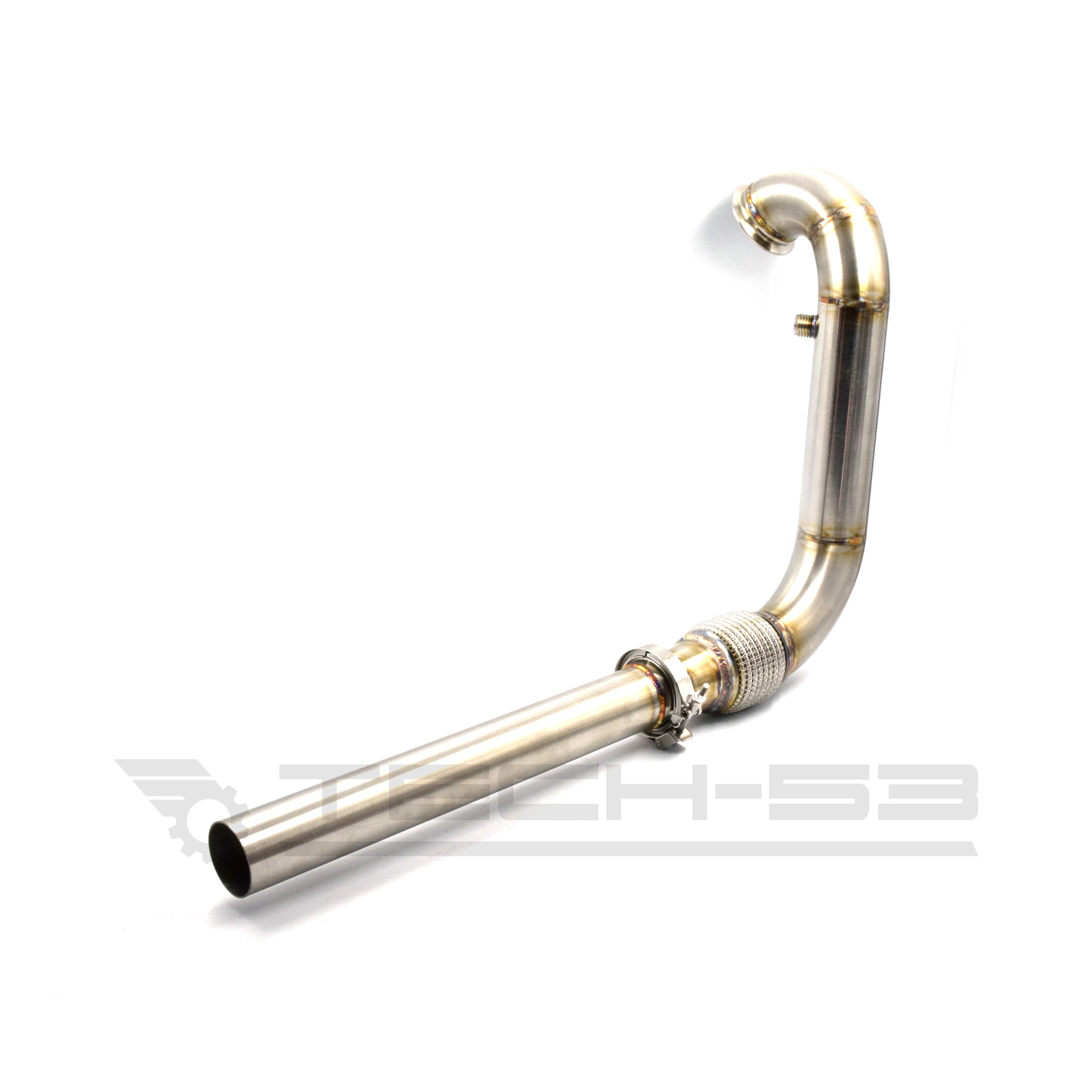Custom downpipe with extension for 1.4T swapped MK1 Volkswagen
