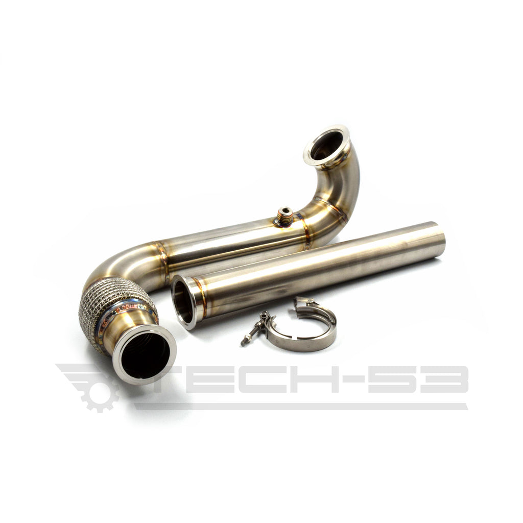 Custom downpipe with extension for 1.4T swapped MK1 Volkswagen