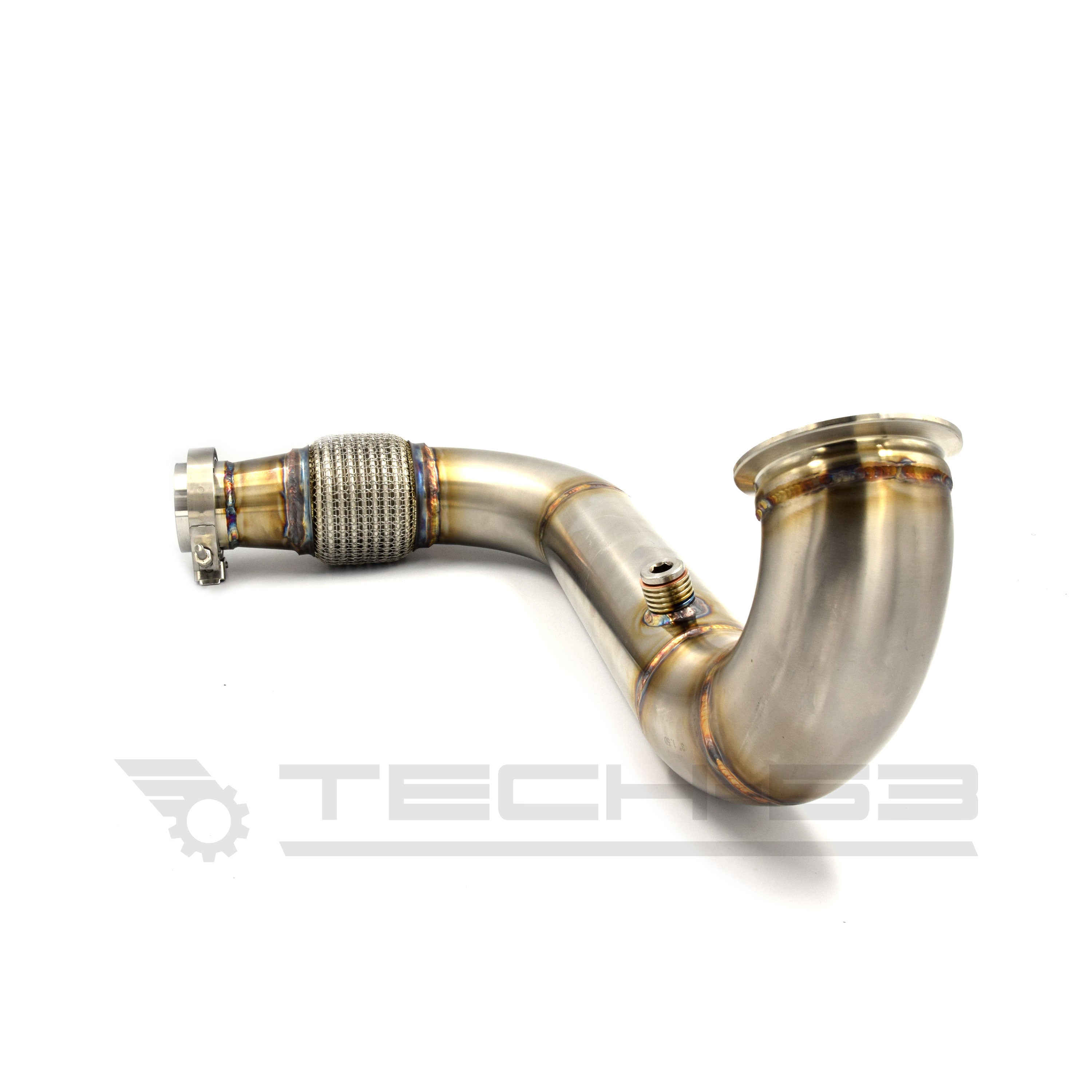 Custom downpipe for 1.4T swapped MK1 Volkswagen