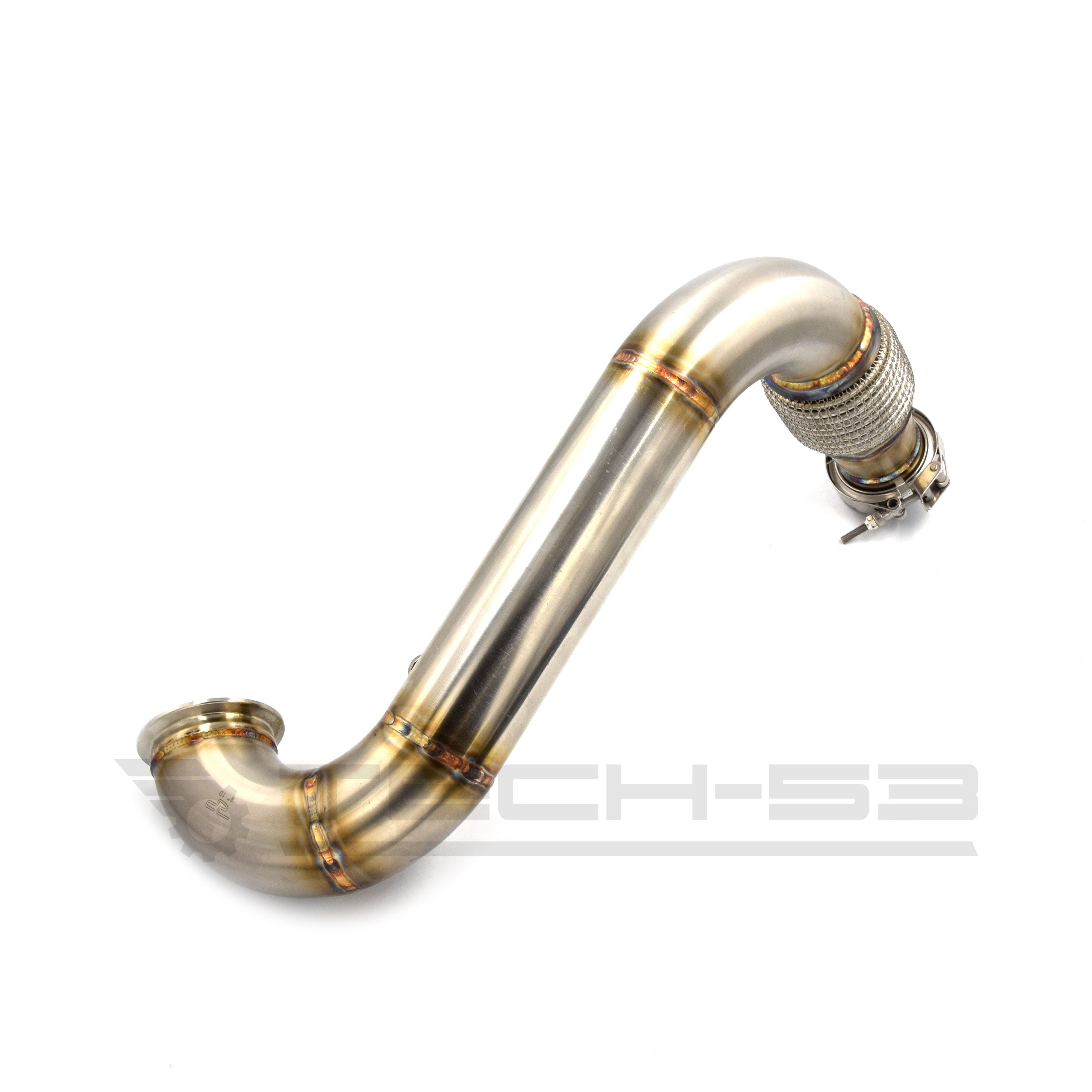 Custom downpipe for 1.4T swapped MK1 Volkswagen