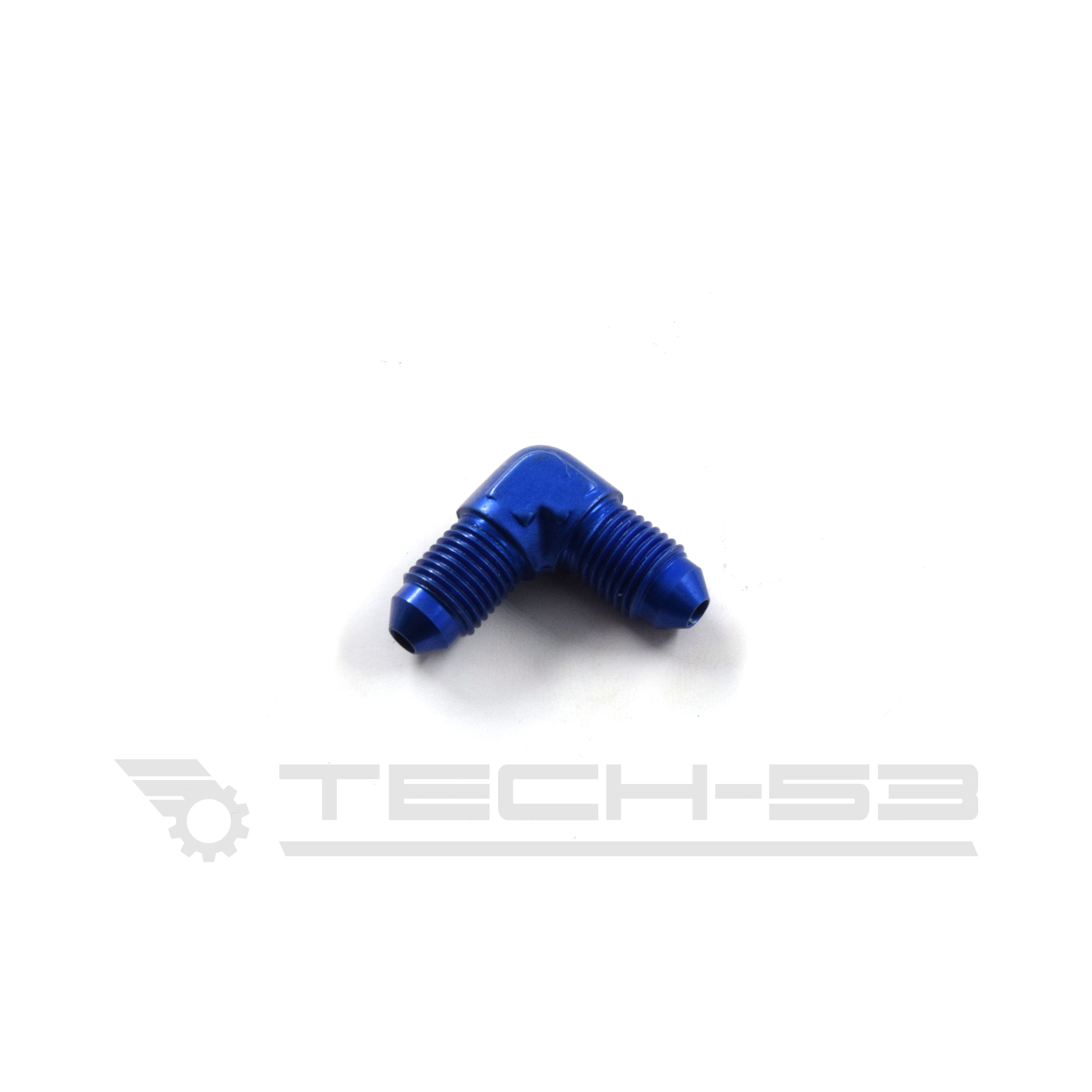 Fitting -3 JIC 90 degree Blue anodized
