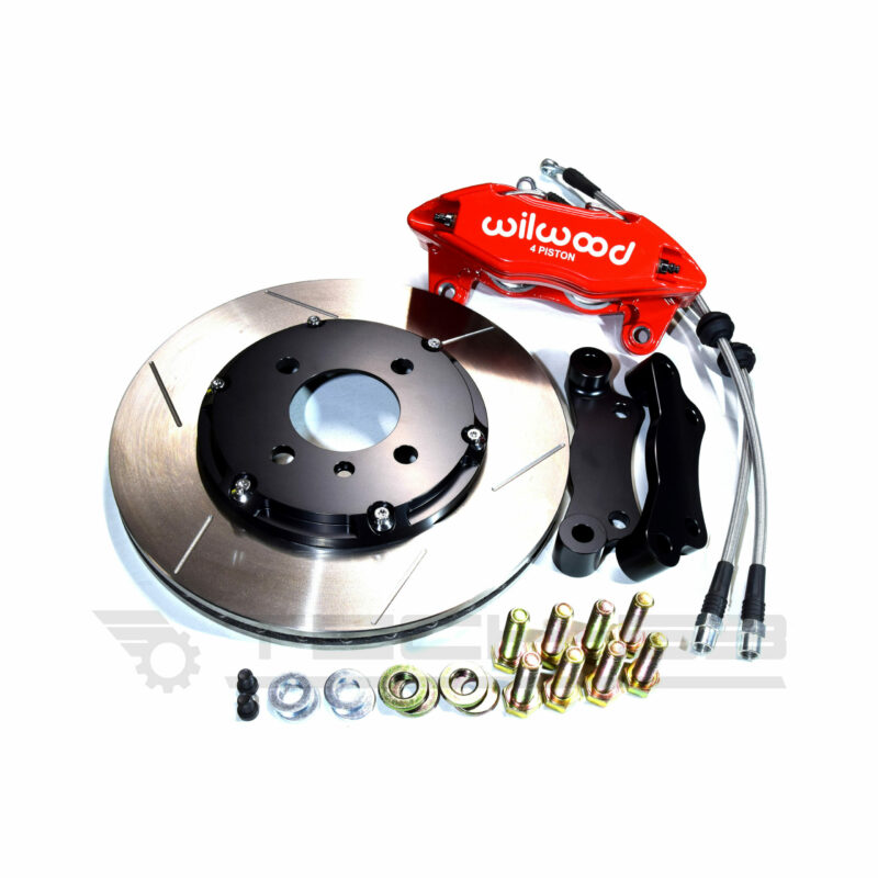 BMW E30 MOTORSPORT BIG BRAKE KIT BBG WILWOOD 4 PISTON FRONT UPGRADE DRILLED SLOTTED ROTOR HPS BRAKE PADS